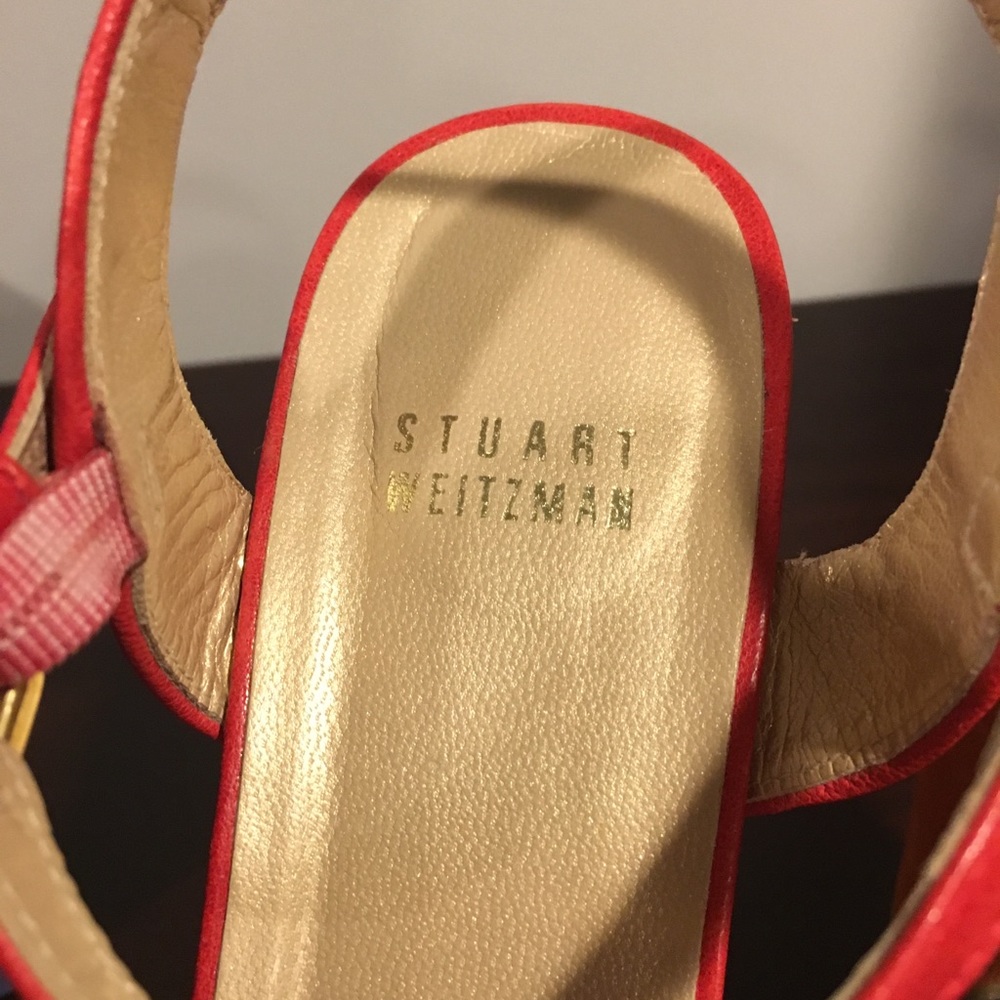 Stuart Weitzman Red & Orange Platform Heels- Size… - image 7